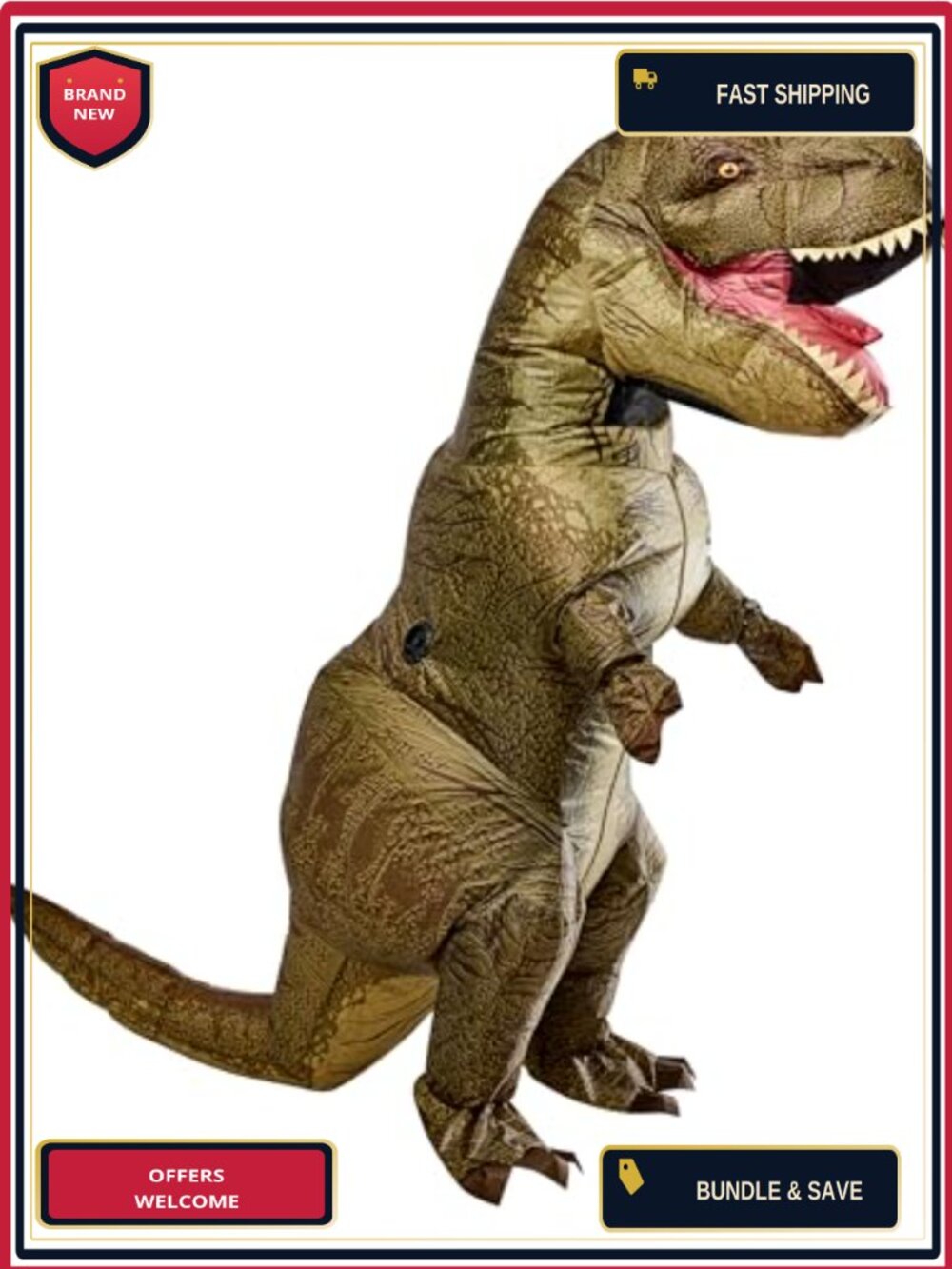 Jurassic World T-Rex Inflatable Adult Costume with Fan & Power Pack